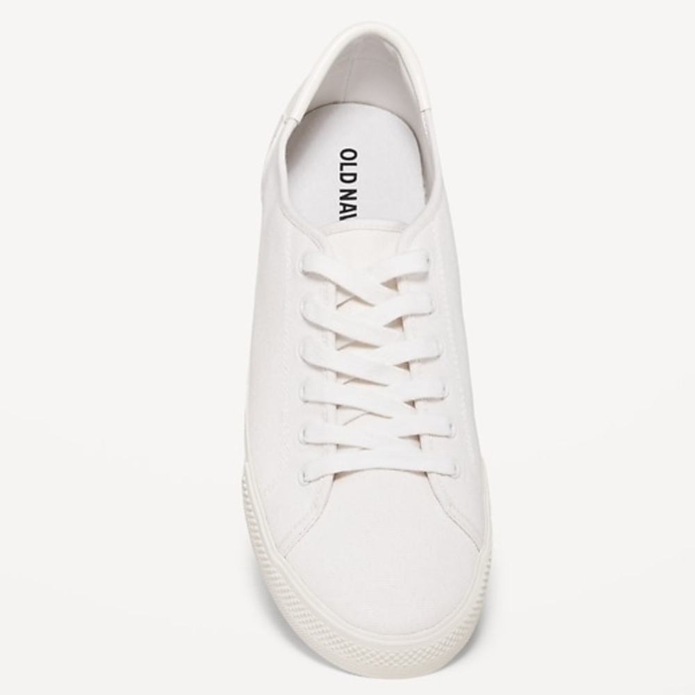 Old Navy White Low-Top Canvas Lace-Up Sneaker